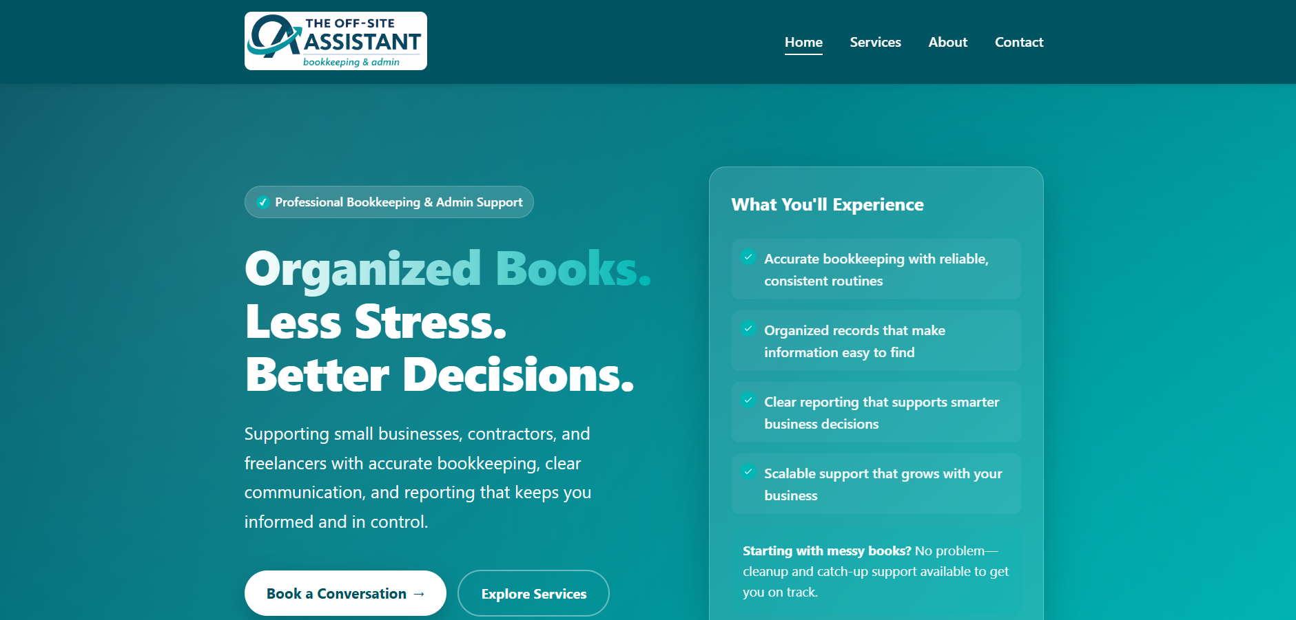 The Off-Site Assistant website screenshot