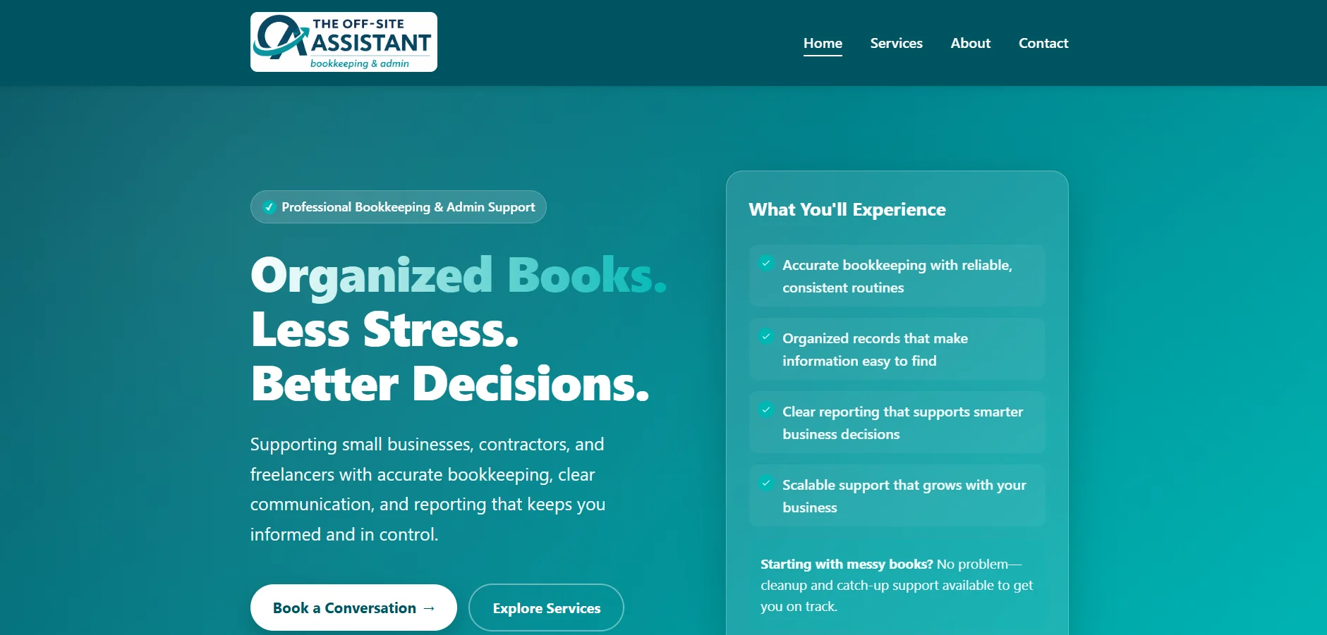 The Off-Site Assistant website screenshot